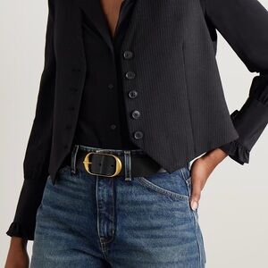 Nili Lotan Iconic Nili Belt with Gold Buckle